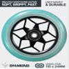 Envy Scooters Diamond Wheel Pair - 110mm x 24mm - Smoke Teal view 2