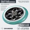 Envy Scooters Diamond Wheel Pair - 110mm x 24mm - Smoke Teal view 3