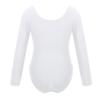 Moily Kids Girls Turtle Neck Long Sleeve Solid Color Gymnastics Leotard Ballet Dance Unitard Sports Top U-White 8-10 view 2