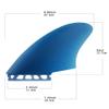 AQUBONA Twin Keel Fins, Single Tabs Fins Surfboard Fins, Twin Fin Fishtail Surfboard Fins Twin Keels - Smooth Fiberglass Flex view 3