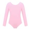 Moily Kids Girls Turtle Neck Long Sleeve Solid Color Gymnastics Leotard Ballet Dance Unitard Sports Top U-Pink 5-6 view 1