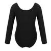 Moily Kids Girls Turtle Neck Long Sleeve Solid Color Gymnastics Leotard Ballet Dance Unitard Sports Top U-Black 3-4 view 2
