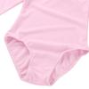 Moily Kids Girls Turtle Neck Long Sleeve Solid Color Gymnastics Leotard Ballet Dance Unitard Sports Top U-Pink 3-4 view 4