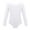 Moily Kids Girls Turtle Neck Long Sleeve Solid Color Gymnastics Leotard Ballet Dance Unitard Sports Top U-White 3-4 view 1