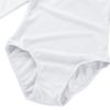 Moily Kids Girls Turtle Neck Long Sleeve Solid Color Gymnastics Leotard Ballet Dance Unitard Sports Top U-White 3-4 view 3