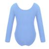 Moily Kids Girls Turtle Neck Long Sleeve Solid Color Gymnastics Leotard Ballet Dance Unitard Sports Top U-Blue 3-4 view 2
