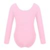 Moily Kids Girls Turtle Neck Long Sleeve Solid Color Gymnastics Leotard Ballet Dance Unitard Sports Top U-Pink 7-8 view 2