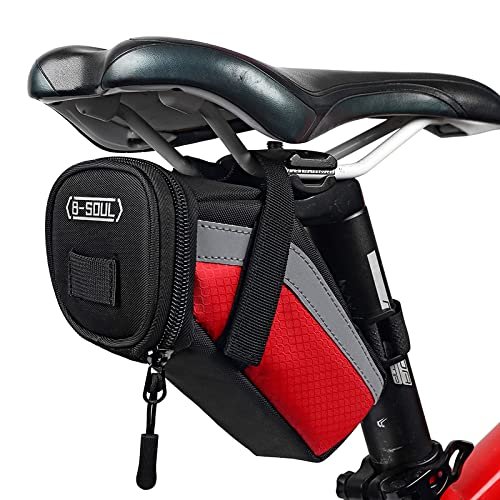 1L Bicycle Bag Waterproof Bicycle Saddle Bag Large Capacity Cycling Foldable Tail Rear Bag MTB Road Trunk Rear Seats Bag (red)