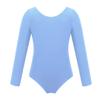 Moily Kids Girls Turtle Neck Long Sleeve Solid Color Gymnastics Leotard Ballet Dance Unitard Sports Top U-Blue 8-10 view 1