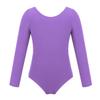Moily Kids Girls Turtle Neck Long Sleeve Solid Color Gymnastics Leotard Ballet Dance Unitard Sports Top U-Lavender 2-3 view 1
