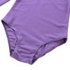 Moily Kids Girls Turtle Neck Long Sleeve Solid Color Gymnastics Leotard Ballet Dance Unitard Sports Top U-Lavender 2-3 view 3