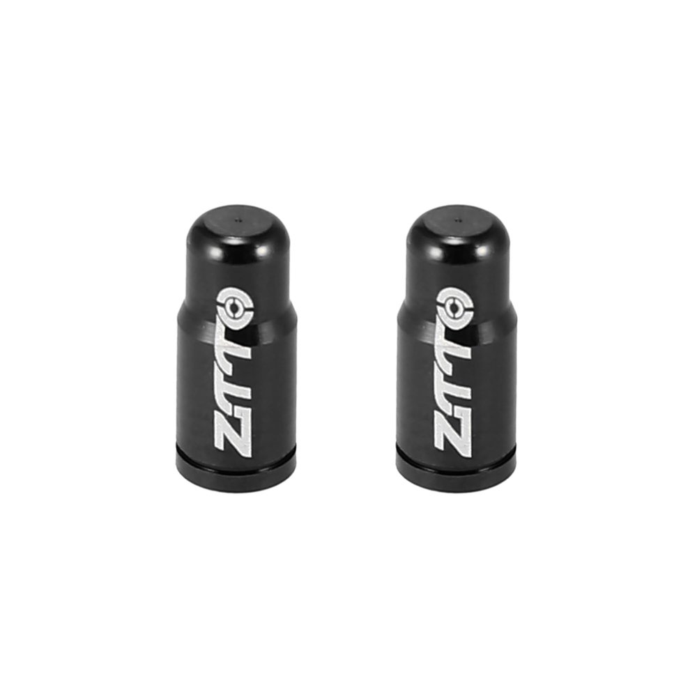 X AUTOHAUX 2pcs Aluminum Alloy Valve Caps French Type Valve Tire Dust Covers for Bicycle Mountain Bike Road Bike MTB Black