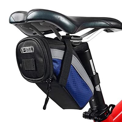 1L Bicycle Bag Waterproof Bicycle Saddle Bag Large Capacity Cycling Foldable Tail Rear Bag MTB Road Trunk Rear Seats Bag (Blue)