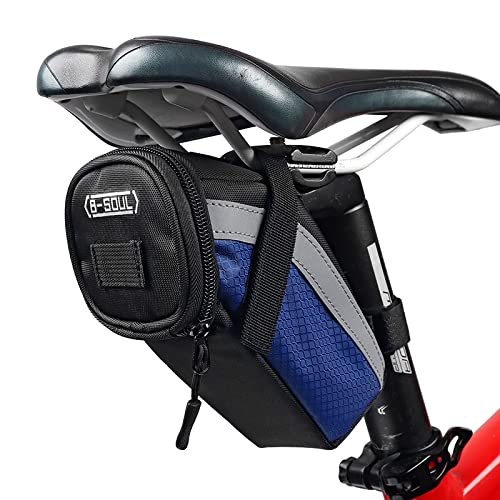 1L Bicycle Bag Waterproof Bicycle Saddle Bag Large Capacity Cycling Foldable Tail Rear Bag MTB Road Trunk Rear Seats Bag (Blue)