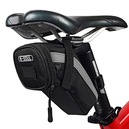 1L Bicycle Bag Waterproof Bicycle Saddle Bag Large Capacity Cycling Foldable Tail Rear Bag MTB Road Trunk Rear Seats Bag (Black)