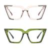 bullabulling Retro Cat Eye Blue Light Blocking Glasses for Women Ladies Eyewear (light pink/green, 1.75) view 2