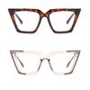 bullabulling Retro Cat Eye Blue Light Blocking Glasses for Women Ladies Eyewear (leopard/light pink, 1.75) view 2