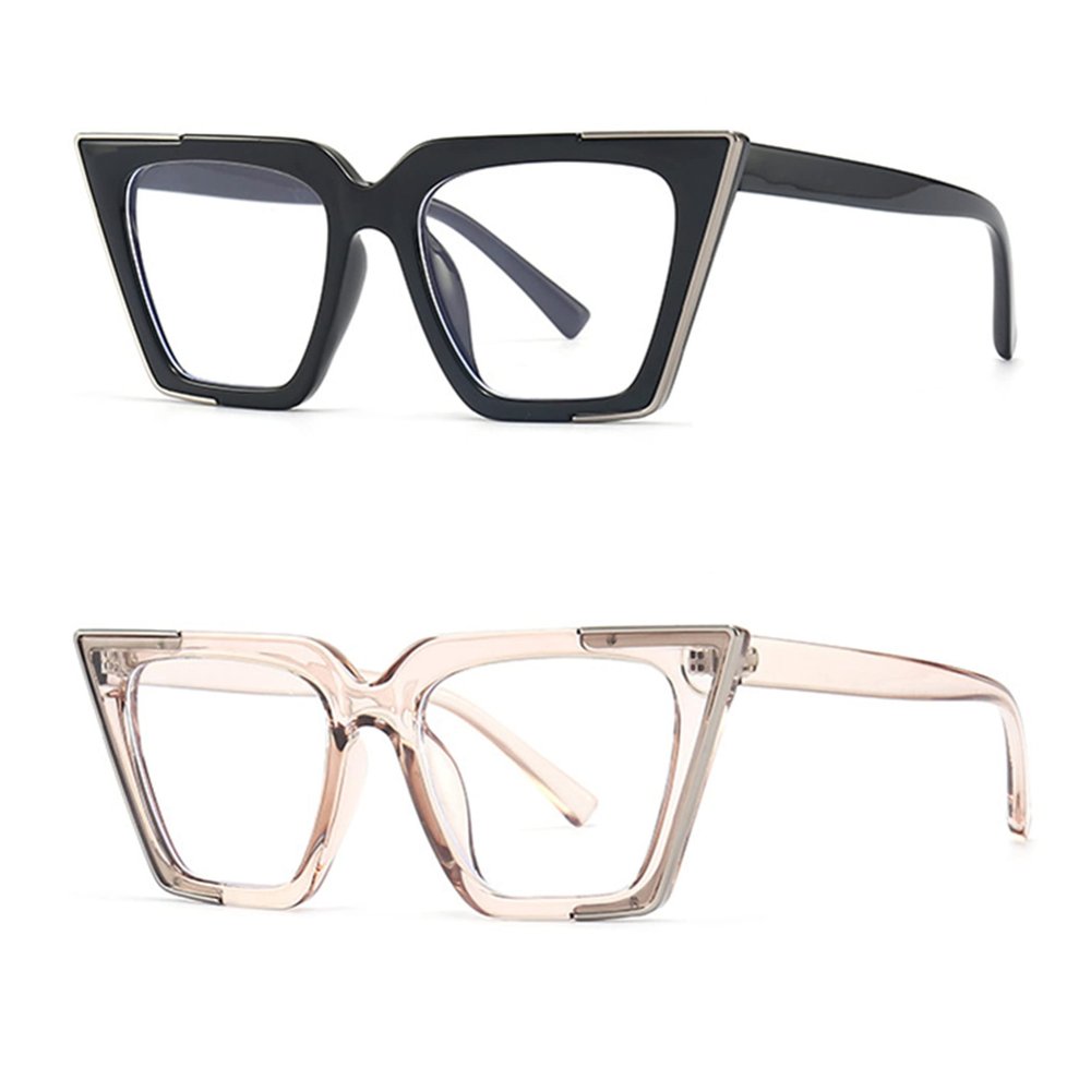 Retro Cat Eye Blue Light Blocking Glasses for Women Ladies Eyewear (black/light pink, 1.75)