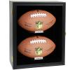 COMSREV 2 Football Case Display Case Wall Mount Full Size Wooden Football Box Memorabilia w/98% UV Acrylic Door Holder Transparent Signed Protective ShelfBlack view 1