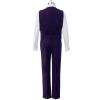 IWEMEK Boys 4 Pieces Formal Suit Vest Set Slim Fit Suit Long Sleeve Shirts + Vest+Pants + Bow Tie Black Formal Dresswear Gentleman Suits Wedding Party Communion Tuxedo Outfits Purple 13-14 Years view 2