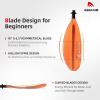 Abahub 1 x Kayak Paddles, 95 Inch Kayaking Oars for Boating, Canoeing with Extra Paddle Leash, Aluminum Alloy Shaft Orange Plastic Blade view 3