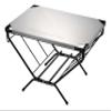 Captain Stag UC-568 Outdoor Table, Bonfire Table, Firewood Rack, Stainless Steel, Wood Rack Table, Width 17.3 x Depth 11.8 x Height 10.2 inches (440 x 300 x 260 mm), Storage Bag Included, Silver view 1