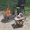 Captain Stag UC-568 Outdoor Table, Bonfire Table, Firewood Rack, Stainless Steel, Wood Rack Table, Width 17.3 x Depth 11.8 x Height 10.2 inches (440 x 300 x 260 mm), Storage Bag Included, Silver view 2