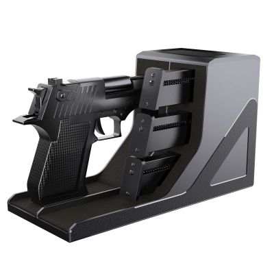NSWERN Universal Handgun Storage - Pistol Rack for Gun Safe, 1 Gun Holder, 3 Mag Slots, Fits Most Pistols