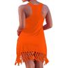 pinziko Women's Summer Beach Dress Bikini Cover Up Casual Vacation Short Dresses Orange view 2