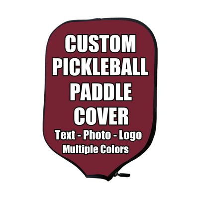 iPrint Custom Pickle Ball Paddles Cover with Your Image Photo Text or Logo, Personalized Paddles Covers Sleeves Fits Most Rackets, 8.26 x 11.61 inch, Dark Red