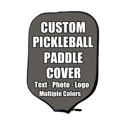 iPrint Custom Pickle Ball Paddles Cover with Your Image Photo Text or Logo, Personalized Paddles Covers Sleeves Fits Most Rackets, 8.26 x 11.61 inch, Charcoal