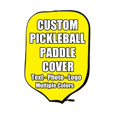iPrint Custom Pickle Ball Paddles Cover with Your Image Photo Text or Logo, Personalized Paddles Covers Sleeves Fits Most Rackets, 8.26 x 11.61 inch, Yellow