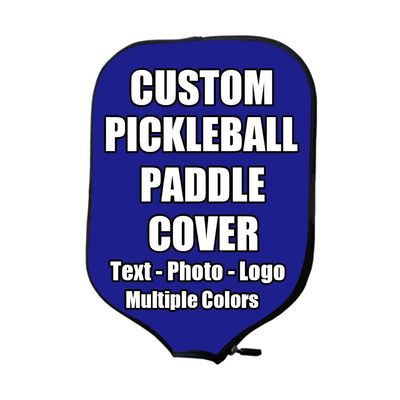 iPrint Custom Pickle Ball Paddles Cover with Your Image Photo Text or Logo, Personalized Paddles Covers Sleeves Fits Most Rackets, 8.26 x 11.61 inch, Blue