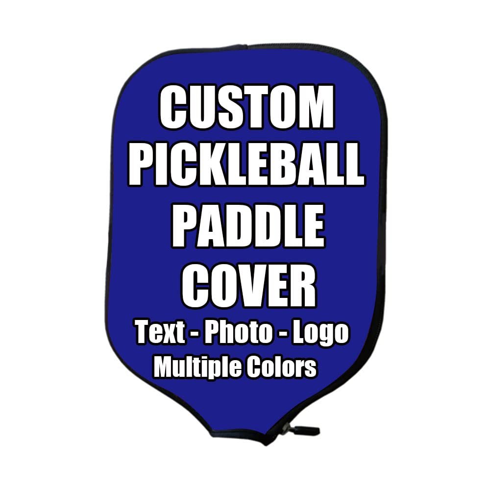 iPrint Custom Pickle Ball Paddles Cover with Your Image Photo Text or Logo, Personalized Paddles Covers Sleeves Fits Most Rackets, 8.26 x 11.61 inch, Blue
