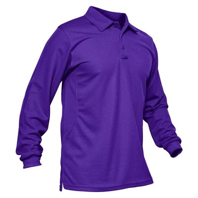 MAGCOMSEN Long Sleeve Polo Shirts for Men Hiking Work Casual Quick Dry Summer Shirts Golf Polo Purple