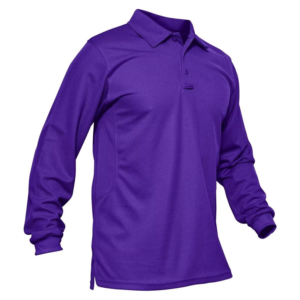 MAGCOMSEN Long Sleeve Polo Shirts for Men Hiking Work Casual Quick Dry Summer Shirts Golf Polo Purple
