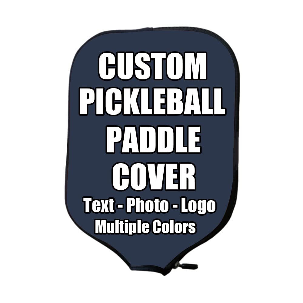 iPrint Custom Pickle Ball Paddles Cover with Your Image Photo Text or Logo, Personalized Paddles Covers Sleeves Fits Most Rackets, 8.26 x 11.61 inch, Navy Blue
