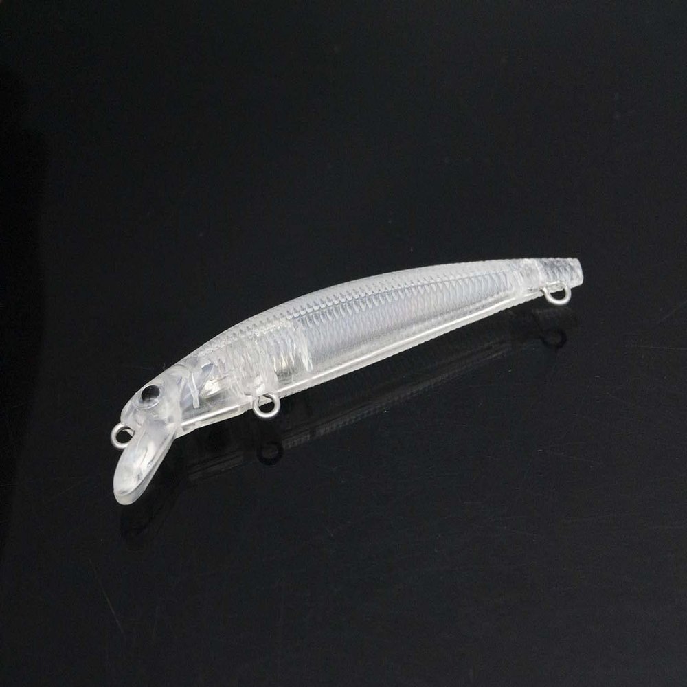 10pcs Fishing Unpainted Minnowbait Blank Hard Clear Lure Body 68mm 2.16g Topwater Freshwater Crankbait Artifical Bait with Free Eye LQG27
