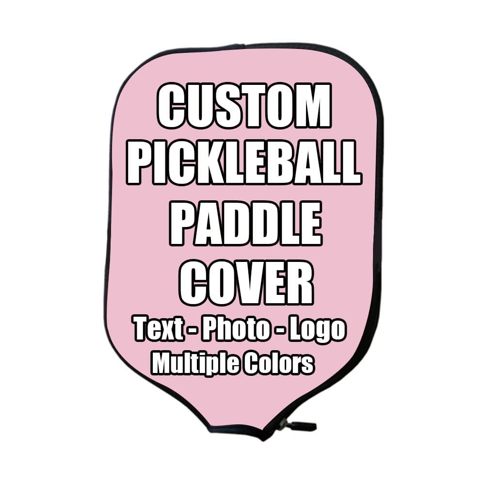 iPrint Custom Pickle Ball Paddles Cover with Your Image Photo Text or Logo, Personalized Paddles Covers Sleeves Fits Most Rackets, 8.26 x 11.61 inch, Pink