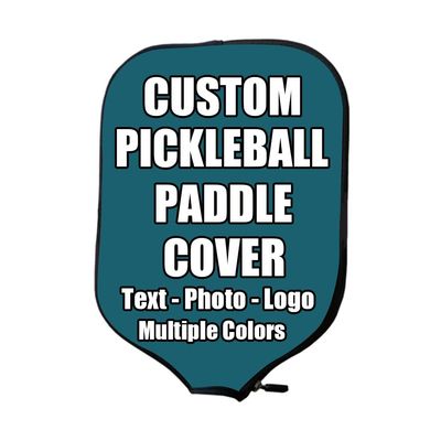 iPrint Custom Pickle Ball Paddles Cover with Your Image Photo Text or Logo, Personalized Paddles Covers Sleeves Fits Most Rackets, 8.26 x 11.61 inch, Blue Green