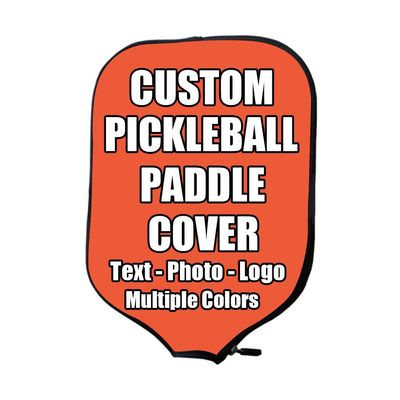 iPrint Custom Pickle Ball Paddles Cover with Your Image Photo Text or Logo, Personalized Paddles Covers Sleeves Fits Most Rackets, 8.26 x 11.61 inch, Orange