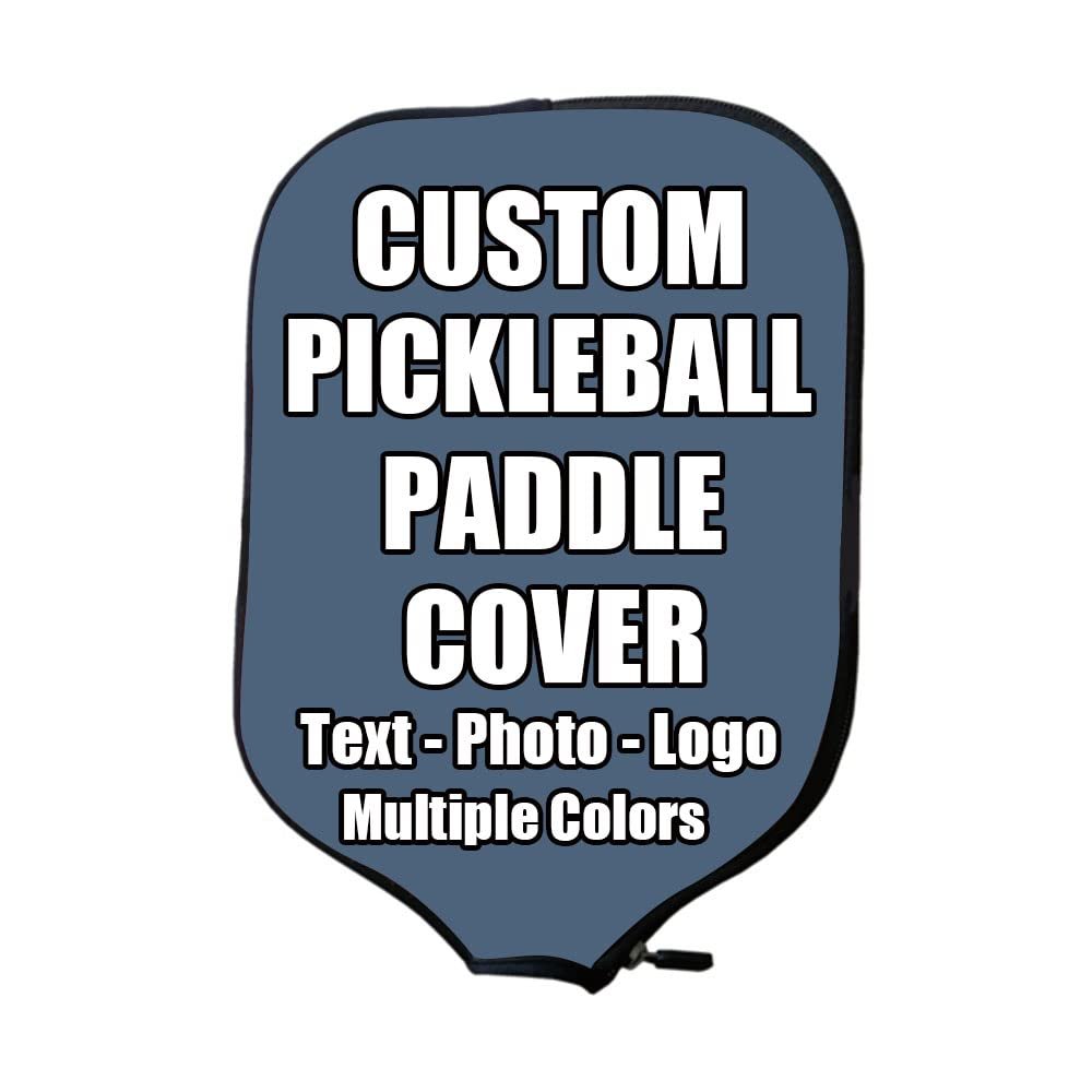 iPrint Custom Pickle Ball Paddles Cover with Your Image Photo Text or Logo, Personalized Paddles Covers Sleeves Fits Most Rackets, 8.26 x 11.61 inch, Indigo Blue