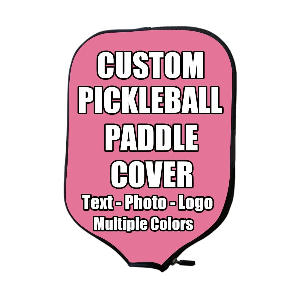 iPrint Custom Pickle Ball Paddles Cover with Your Image Photo Text or Logo, Personalized Paddles Covers Sleeves Fits Most Rackets, 8.26 x 11.61 inch, Azalea