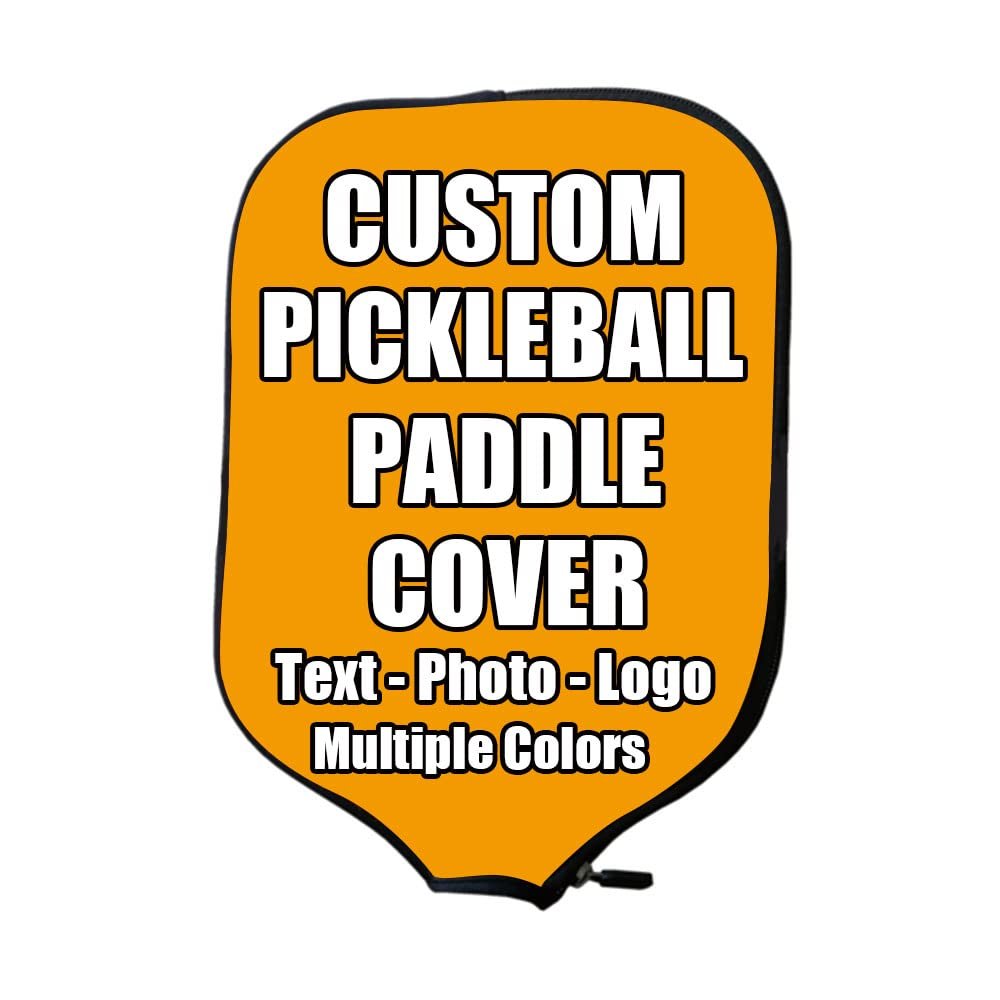 iPrint Custom Pickle Ball Paddles Cover with Your Image Photo Text or Logo, Personalized Paddles Covers Sleeves Fits Most Rackets, 8.26 x 11.61 inch, Gold