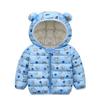 Ikevan 6M-4T Baby Boys Girls Cute Bear Ear Zipper Coat with Pocket Winter Thick Warm Long Sleeve Hoodie Jacket Outerwear Coat (Blue, 6-12 months) view 1