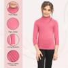Girls Boys Turtle Polo Neck T-Shirt Kids Long Sleeve Plain Casual Basic Tee Top Coral view 4
