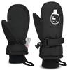 GOXUNYUAN Gloves for Kids,Waterproof Winter Snow Ski Glove with Reflective Stripe for Children Snowboard Boys Girls 3-5T (Black) view 1