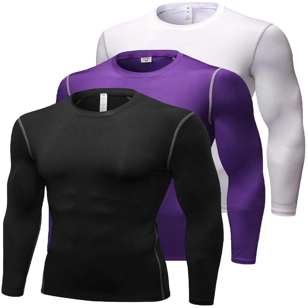 Compression Shirt Men Long Sleeve Thermal Workout Shirts Athletic Basketball Base Layer Undershirts Sports Top