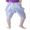 RaanPahMuang Sukhothai Traditional Mixed Fabric JonGrabaen Thai Pants, Small-Medium, Silk - White A view 2