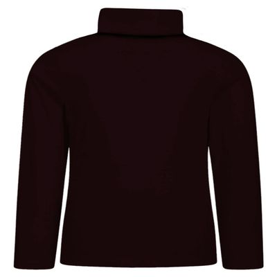 Girls Boys Turtle Polo Neck T-Shirt Kids Long Sleeve Plain Casual Basic Tee Top Brown